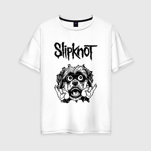 Женская футболка оверсайз Slipknot - rock dog / Белый – фото 1