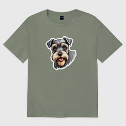 Футболка оверсайз женская Классный цвергшнауцер, цвет: авокадо