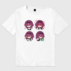 Футболка оверсайз женская Кафка стикеры, цвет: белый