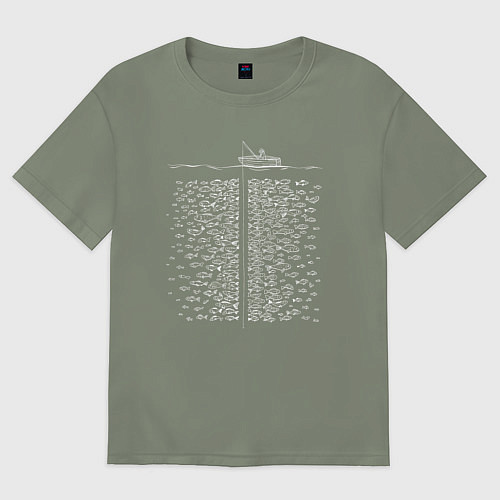 Женская футболка оверсайз Рыба есть - клёва нет / Авокадо – фото 1