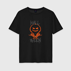 Футболка оверсайз женская Halloween cool boy, цвет: черный