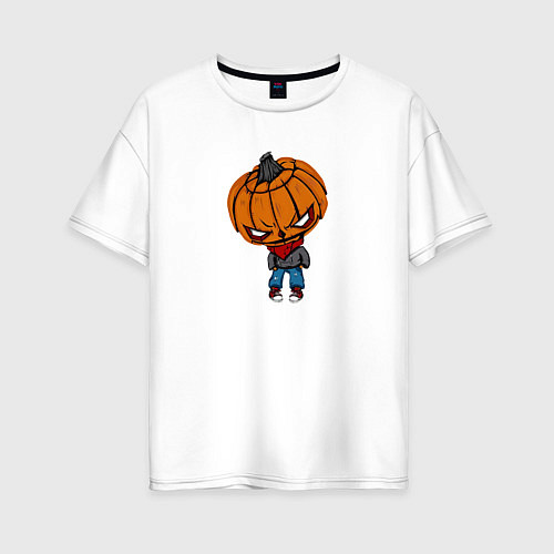 Женская футболка оверсайз Sigma boy is Halloween / Белый – фото 1