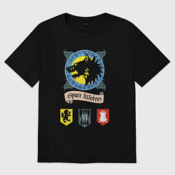 Футболка оверсайз женская Space wolves Warhammer 40k, цвет: черный
