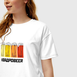 Футболка оверсайз женская КвадроBEER, цвет: белый — фото 2