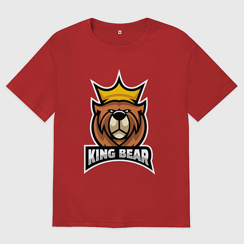 Женская футболка оверсайз Медведь король / Красный – фото 1