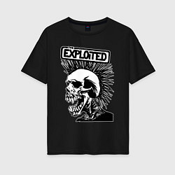 Женская футболка оверсайз The exploited - punk skull