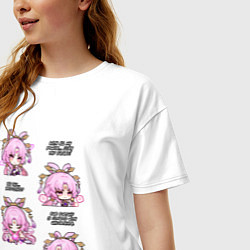 Футболка оверсайз женская Фу Сюань фразы, цвет: белый — фото 2