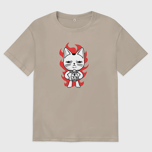 Женская футболка оверсайз Турбо бабка / Миндальный – фото 1