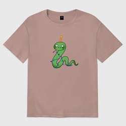 Женская футболка оверсайз Змейка - символ года