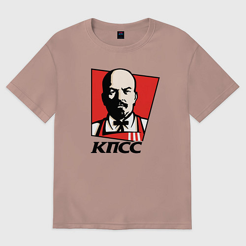 Женская футболка оверсайз Владимир Ленин КПСС / Пыльно-розовый – фото 1