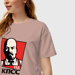 Футболка оверсайз женская Владимир Ленин КПСС, цвет: пыльно-розовый — фото 2
