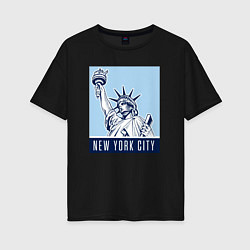 Футболка оверсайз женская New York style, цвет: черный