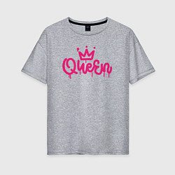 Футболка оверсайз женская Pink queen, цвет: меланж