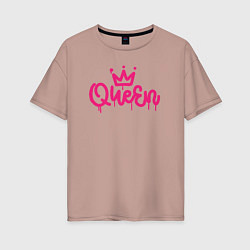 Футболка оверсайз женская Pink queen, цвет: пыльно-розовый