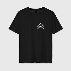Женская футболка оверсайз Citroen metal logo