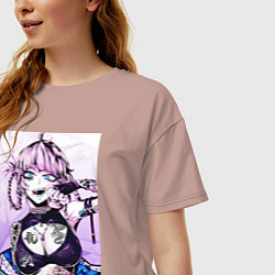 Футболка оверсайз женская Песнь ночных сов Надзуна, цвет: пыльно-розовый — фото 2