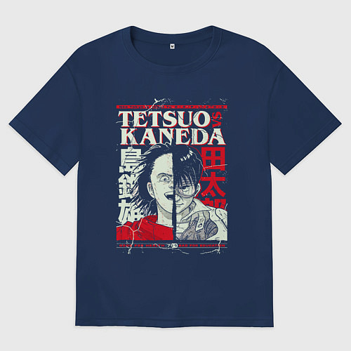 Женская футболка оверсайз Акира Тетсуо Канеда / Тёмно-синий – фото 1