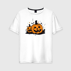 Футболка оверсайз женская Pumpkins, цвет: белый
