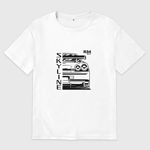 Женская футболка оверсайз Nissan Skyline GT-R / Белый – фото 1