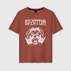 Женская футболка оверсайз Led Zeppelin rock dog