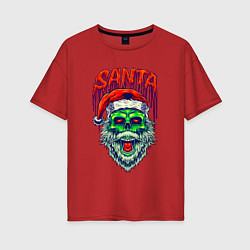 Женская футболка оверсайз Dead zombie Santa