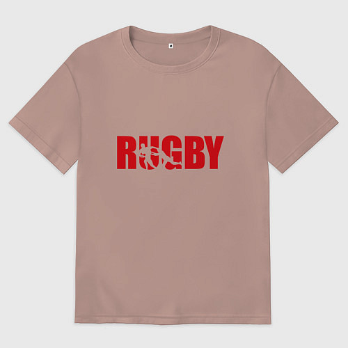 Женская футболка оверсайз Регби art / Пыльно-розовый – фото 1