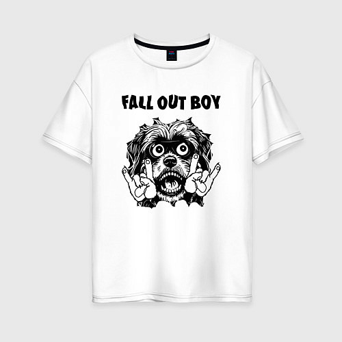 Женская футболка оверсайз Fall Out Boy - rock dog / Белый – фото 1