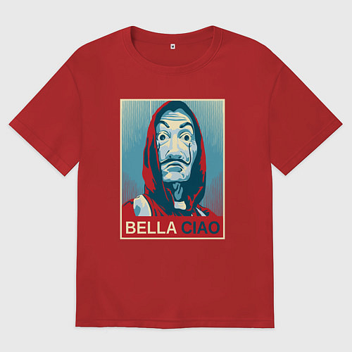 Женская футболка оверсайз Белла - чао / Красный – фото 1