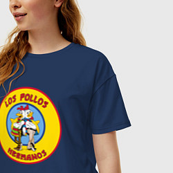 Футболка оверсайз женская Los Pollos hermanos Breaking bad, цвет: тёмно-синий — фото 2