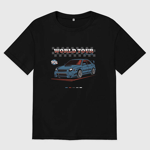 Женская футболка оверсайз Мировой тур Субару / Черный – фото 1
