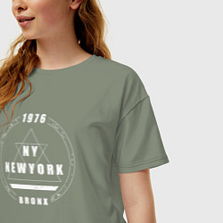 Футболка оверсайз женская Бронкс - Нью-Йорк, цвет: авокадо — фото 2