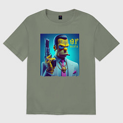 Футболка оверсайз женская Homer Simpson - godfather of the mafia, цвет: авокадо