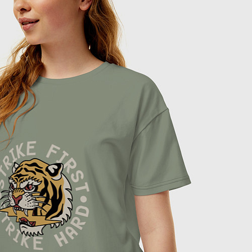 Женская футболка оверсайз Бей первым / Авокадо – фото 3