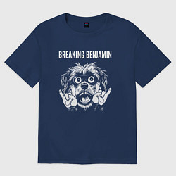 Футболка оверсайз женская Breaking Benjamin rock dog, цвет: тёмно-синий