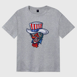 Футболка оверсайз женская Американский клоун, цвет: меланж
