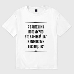 Женская футболка оверсайз Я сантехник потому что