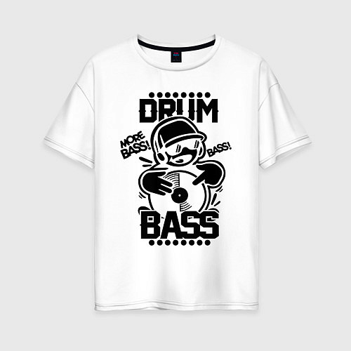 Женская футболка оверсайз Drum n Bass: More Bass / Белый – фото 1