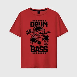 Футболка оверсайз женская Drum n Bass: More Bass, цвет: красный
