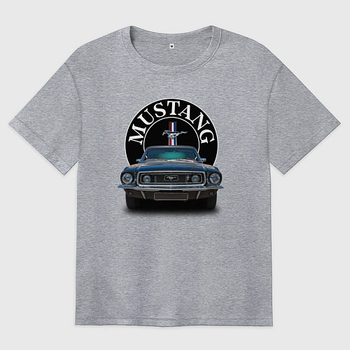 Женская футболка оверсайз Форд Мустанг 1964-1973 годов / Меланж – фото 1