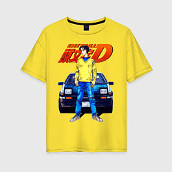 Футболка оверсайз женская Такуми & АЕ86, цвет: желтый