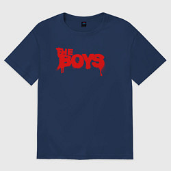 Футболка оверсайз женская Пацаны граффити лого, цвет: тёмно-синий