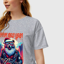 Футболка оверсайз женская Horror new year - ai art fantasy, цвет: меланж — фото 2