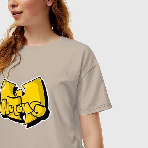 Женская футболка оверсайз Wu-Tang bubble / Миндальный – фото 3