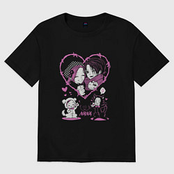 Футболка оверсайз женская NANA Нана Коматсу и Осаки, цвет: черный