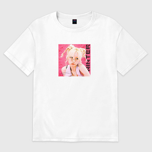 Женская футболка оверсайз Winter aespa / Белый – фото 1