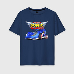 Женская футболка оверсайз Cool hedgehog - Sonic racing team