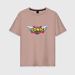 Футболка оверсайз женская Team Sonic racing - logo, цвет: пыльно-розовый