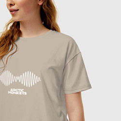 Футболка оверсайз женская Arctic Monkeys logo, цвет: миндальный — фото 2