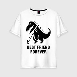 Футболка оверсайз женская Godzilla best friend, цвет: белый