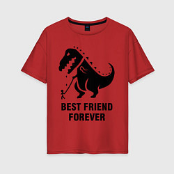 Футболка оверсайз женская Godzilla best friend, цвет: красный